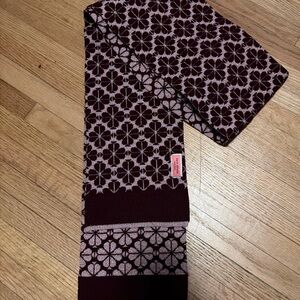 Kate Spade Burgundy and Pink Floral Scarf